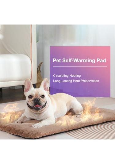 Moveevo Kendiliğinden Isınan Termal Evcil Hayvan Pedi Yumuşak Peluş Taşıma Altlığı Kaymaz Tabanlı İç/dış Mekan Kışlık