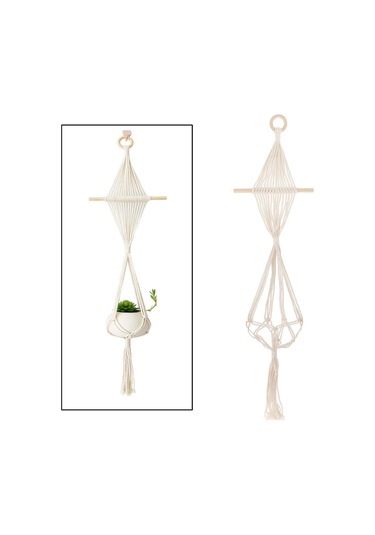 Suntek Örgü Halat Bitki Saksı Askısı Tavan Asılı Ekiciler