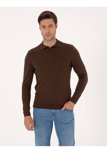 Pierre Cardin Erkek Kahverengi Kazak /triko 50314189-vr029 Kahverengi