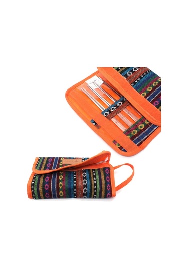 Sones Açık Sofra 12 Parça Takım Elbise Kamp Taşınabilir Paslanmaz Çelik Çubuklarını Bıçak Çatal Kaşık Malzemeleri Piknik Çantası Çok Renkli