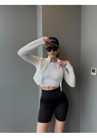 Kadın Dalgıç Kumaş Toparlayıcı Yüksek Bel Çok Amaçlı Biker Şort Tayt