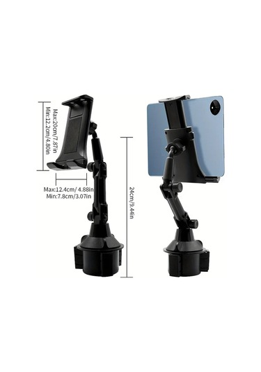 Chuangyinshop Siyah 4-13 Inç Ayarlanabilir Araç Cup Holder Tablet Telefon Tutucu İpad İphone Uyumlu Tüm Telefonlar