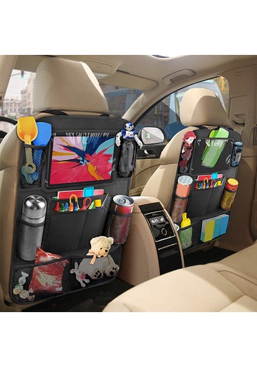 Singree Oksford Kumaş Araba Arka Koltuk Organizörü, Çoklu Cepli Saklama Çantası, Araba İçini Düzenlemek İçin Kolay Kurulum Tek Adet
