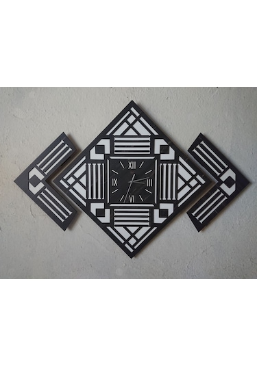 Duvar Saati Ahşap 100 X 70 Cm Siyah
