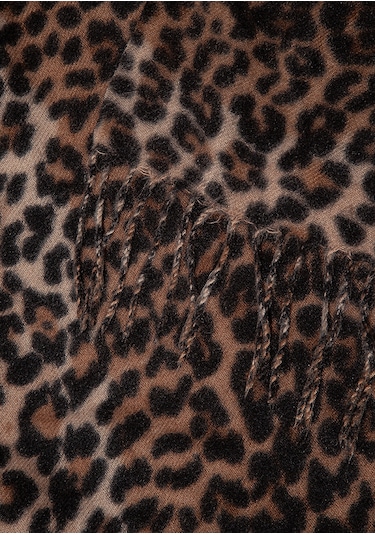 Mavi - Leopar Desenli Atkı 1912869-85397 Kahverengi