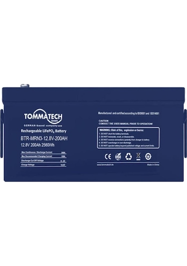 Tommatech Marine 12.8v 200ah Lifepo4 Abs+pc Kasa Lityum Batarya