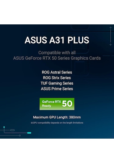 Asus A31 Plus M-atx Kasa, Gi Zli Konnektör Destekli , 360 Mm Rad