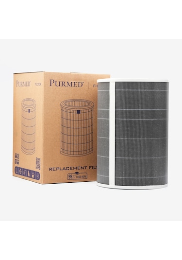 Purmed Xiaomi Smart Air Purifier 4 Uyumlu Rfid Çipli Hepa + Karbon Filtre Gri