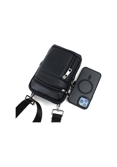 Erkek Çanta Omuz Askılı Çanta Postacı Erkek Omuz Çantası Siyah