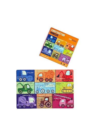Doerkids Inşaat Araçları Iş Makinaları Mini Puzzle 40 Parça