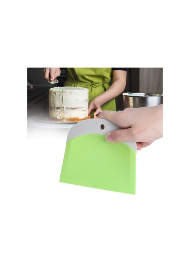 Vkemall Yeşil Gıda Grade Plastik Krem, Hamur, Çikolata Kazıcı - Dayanıklı, Temizlenmesi Kolay, 2 Adet Paket Yeşil