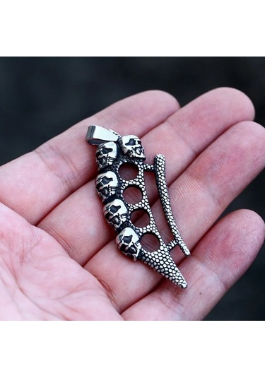 Dükkan Design Kurukafa Motifli Kolye Gri