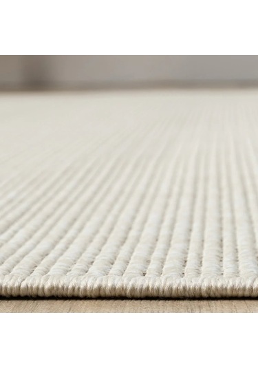 Düz Krem Jüt Görünümlü Modern Halı - L663krbo