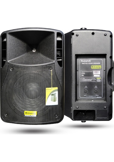 König K-1512 12 Inc 600W 2 Yollu Pasif Siyah Kabin