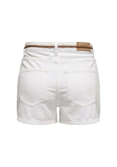 Only Onlkelly % 100 Pamuk Regular Fit Yüksek Bel Kot Short Bayan Short 15221469 Ekru
