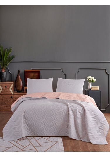 Colors & Colors Dilara Çift Kiş. Yatak Örtüsü 220x240 -gri Pudra Gri