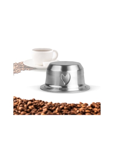 Padalink 304 Paslanmaz Çelik Yeniden Kullanılabilir Kahve Kapsülü Seti Kaşık+fırça - Nespresso Vertuoline Gca1, Delonghi Env135/150, Bnv450wht1buc1 Uyumlu, 12.5g Toz İçerir, 70ml Kremalı Lezzet Gümüş