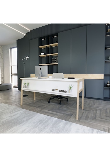 Zenith Ofis Masa Takımı Beyaz Meşe