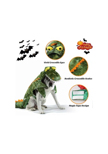 Alligator Dog Costume Hoodie - Halloween Cosplay For Dogs
