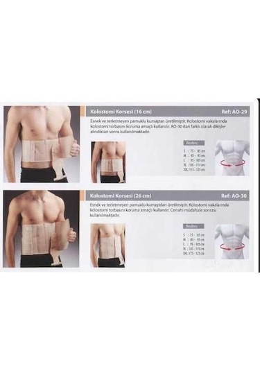 Medikaltec Kolostomi Korsesi 26 Cm Bel Çevresi 110-120 Cm