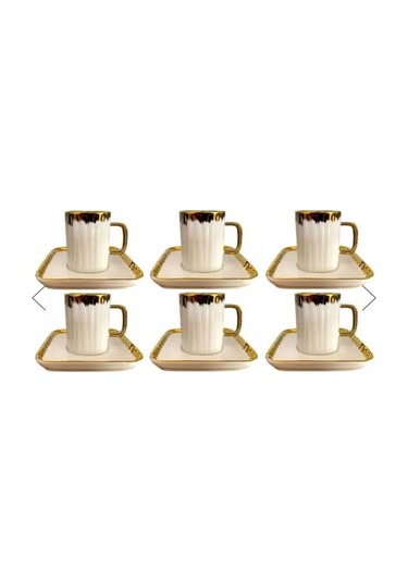 Çeyizci Çarşı Goldies Çay Ve Nescafe Fincanı Takımı 240 Cc Purebone-267 Gold