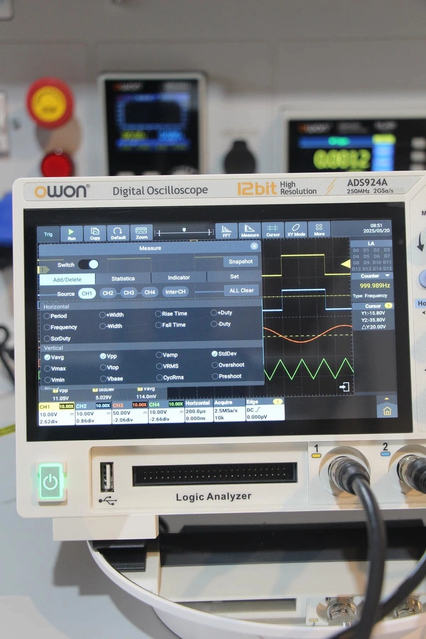 Owon Ads924a Osiloskop-250mhz-4ch-7''dokekr-la-12 Bit
