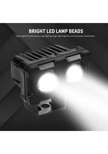 Youtek 12-85v Alüminyum Araç Led Farları, 45w Beyaz/30w Sarı Işık, Ip65 Su Geçirmez, Kol Saçma, Çiftli Paket Siyah