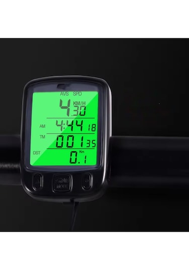 Bisiklet Km Hız Sayacı Led Ekran Hız Göstergesi - Su Geçirmez Siyah