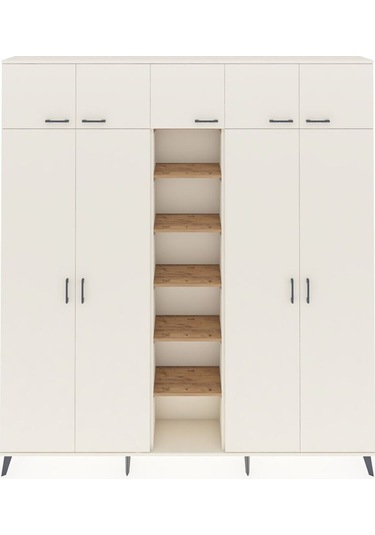 Arges Dolap 12 Raflı 9 Kapaklı 2 Askılı 220x30x243 Aytaşı-aytaşı/çam Aytası/atlas Çam