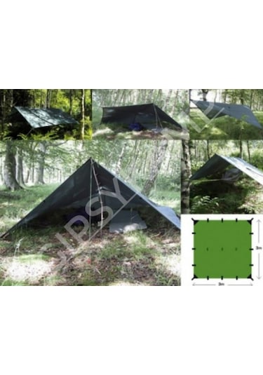 Gipsy Kamp 4 Mevsim Tarp 4x4M Yeşil