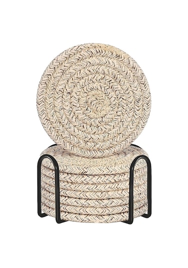 İçecek Tutuculu Pamuklu Dokuma Emici İçecekler İçin Ev Dekorasyon Seti Diğer