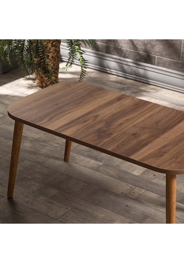 Zigon Sehpa Ve Orta Sehpa Set Ahşap Kr Torna Ceviz