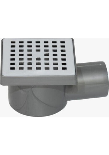 Quantum Dizayn Quantum Yer Süzgeci 10x10 50q Yan Çıkışlı Krom