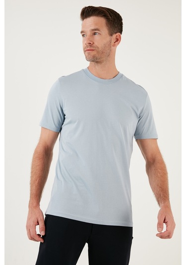 Buratti Pamuklu Regular Fit Bisiklet Yaka Basic Erkek T Shirt 59020201 Orta Mavi