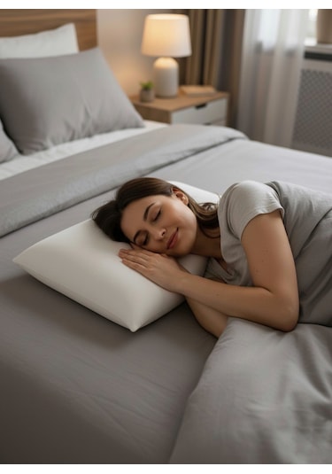 Standart Ortopedik %100 Visco Yastık Yıkanabilir Kılıf Çantalı 60x40x15cm Beyaz