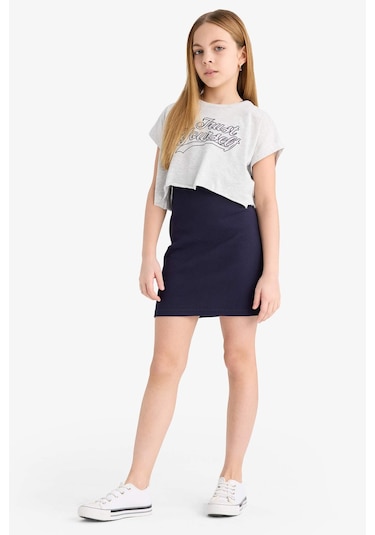 DeFacto Kız Çocuk 2'li Takım Bisiklet Yaka Tişört Fitilli Kaşkorse Yazlık Elbise B4496A825SMNV251 DeFacto Kız Çocuk 2'li Takım Bisiklet Yaka Tişört Fitilli Kaşkorse Yazlık Elbise B4496A825SMNV251