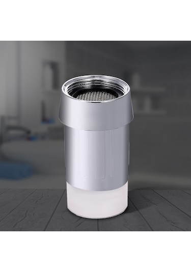 Geeksen Led Su Musluğu Işık Su Akışı Otomatik Olarak Çoklu Renkleri Değiştiren Su Musluğu Mutfak Banyo İçin Gümüş
