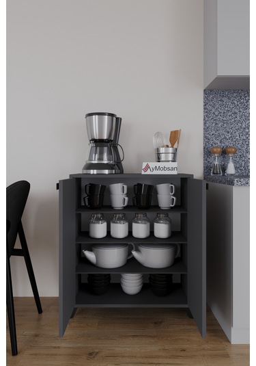 Seren 2 Kapaklı 4 Raflı Boy Dolabı Çok Amaçlı Dolap Kiler Dolabı Mutfak Dolabı Antrasit Antrasit Seren 2 Kapaklı 4 Raflı Boy Dolabı Çok Amaçlı Dolap Kiler Dolabı Mutfak Dolabı Antrasit Antrasit