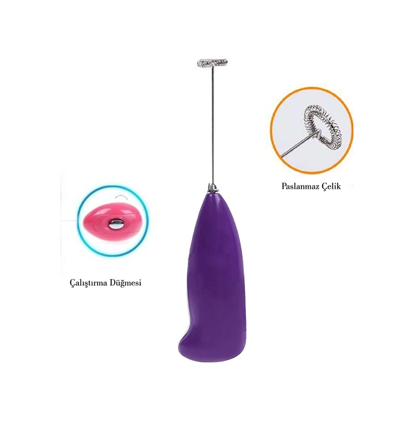 Mini Karıştırıcı Pilli El Mikseri Süt Köpürtücü / Kahve Çırpıcı