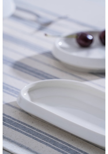 Acar Rumi Oval Kayık Tabak - 23 Cm Beyaz
