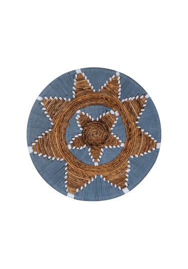 Bohem Hasır Yuvarlak Duvar Dekoru Bambu Ve Makrome İle Yapılan Duvar Süsü 50 Cm X 50 Cm-71