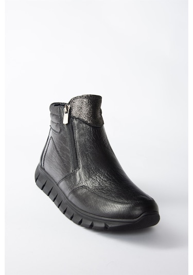 Fox Shoes Siyah Hakiki Deri Comfort Ortopedik Taban Kadın Bot N555380703 Siyah