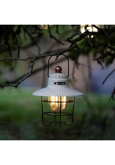 Yuntech01 Küçük Beyaz Usb Şarjlı Kamp Lambası, 3 Işık Modu İle Dimmable, Cep Telefonu Şarj Özelliği, Retro Tasarım, Kamp/hiking/fishing Için Çok Renkli