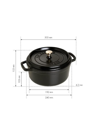 Staub La Cocotte Döküm Tencere, Siyah,24 Cm Diğer