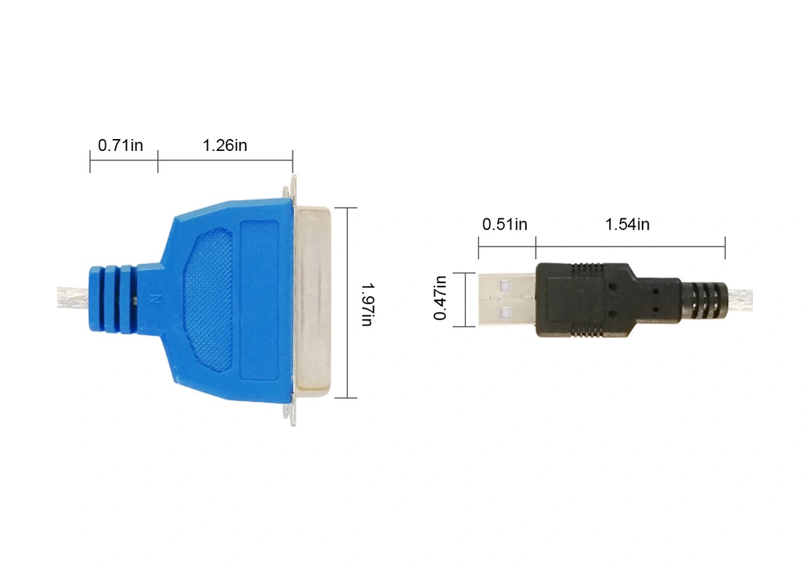 Shineyee Usb'den Paralel Port'a Ieee 1284 Dönüştürücü Yazıcı Kablosu, 12mbps Hız, 1.5m Uzunluk, Windows Desteği, Sıcak Takma, Tüm Paralel Yazıcılar İçin