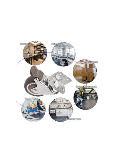 /ha/4x Tekerlek - 25 Mm Mobilya İçin Küçük Döner Tekerlekler Frenli Bir Diğer