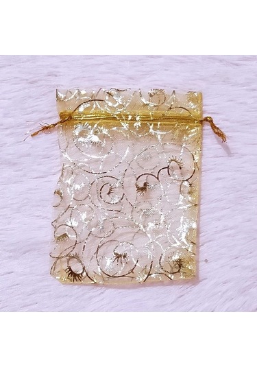 Novahub 25/50/100 Adet Şampanya Organze İpli Çanta Takı/hediye/kozmetik Şeker Çantası 9x12cm Düğün Kutlamalar İçin 100pcs