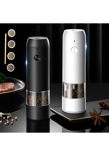 Qingmipy Usb Şarjlı 6 Hızlı Baharat Değirmeni - Karabiber, Tuz Ve Baharatlar İçin Pratik Elektrikli Öğütücü Beyaz