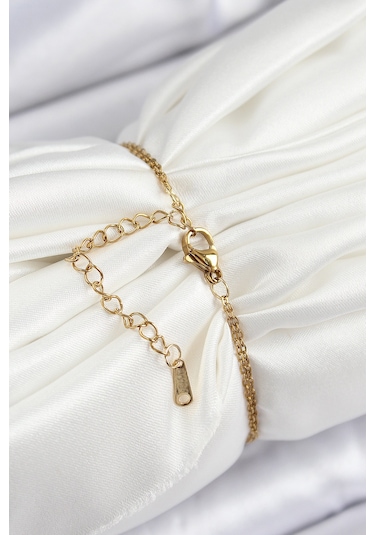 316l Çelik Zincir Pembe Mineli Sanatsal Portre İnci Detaylı Çiçek Model Gold Renk Kadın Bileklik Çok Renkli