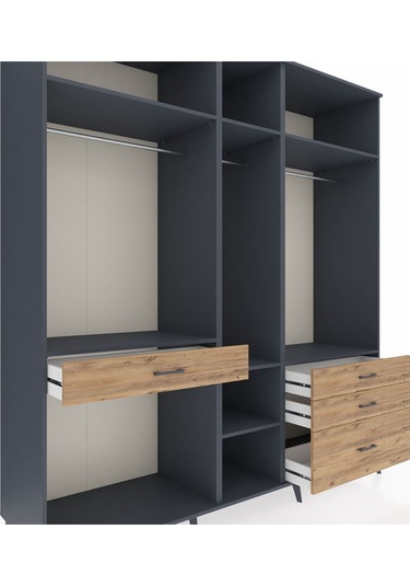 Kronos Dolap 7 Raflı 4 Çekmeceli 3 Askılı 220x59x243 Antrasit-antrasit/çam Antrasıt/atlas Çam Kronos Dolap 7 Raflı 4 Çekmeceli 3 Askılı 220x59x243 Antrasit-antrasit/çam Antrasıt/atlas Çam